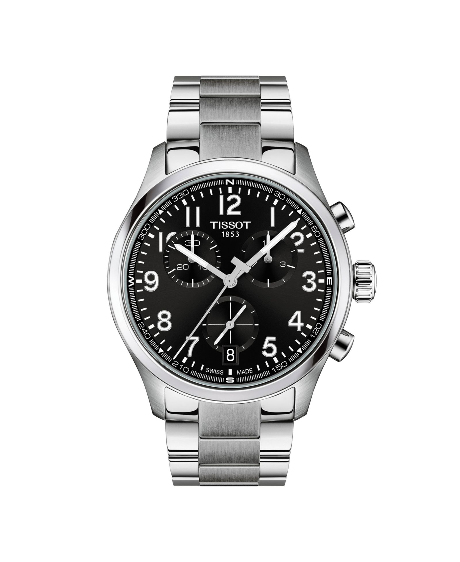 Tissot Мужские круглые часы из нержавеющей стали Silver 42mm