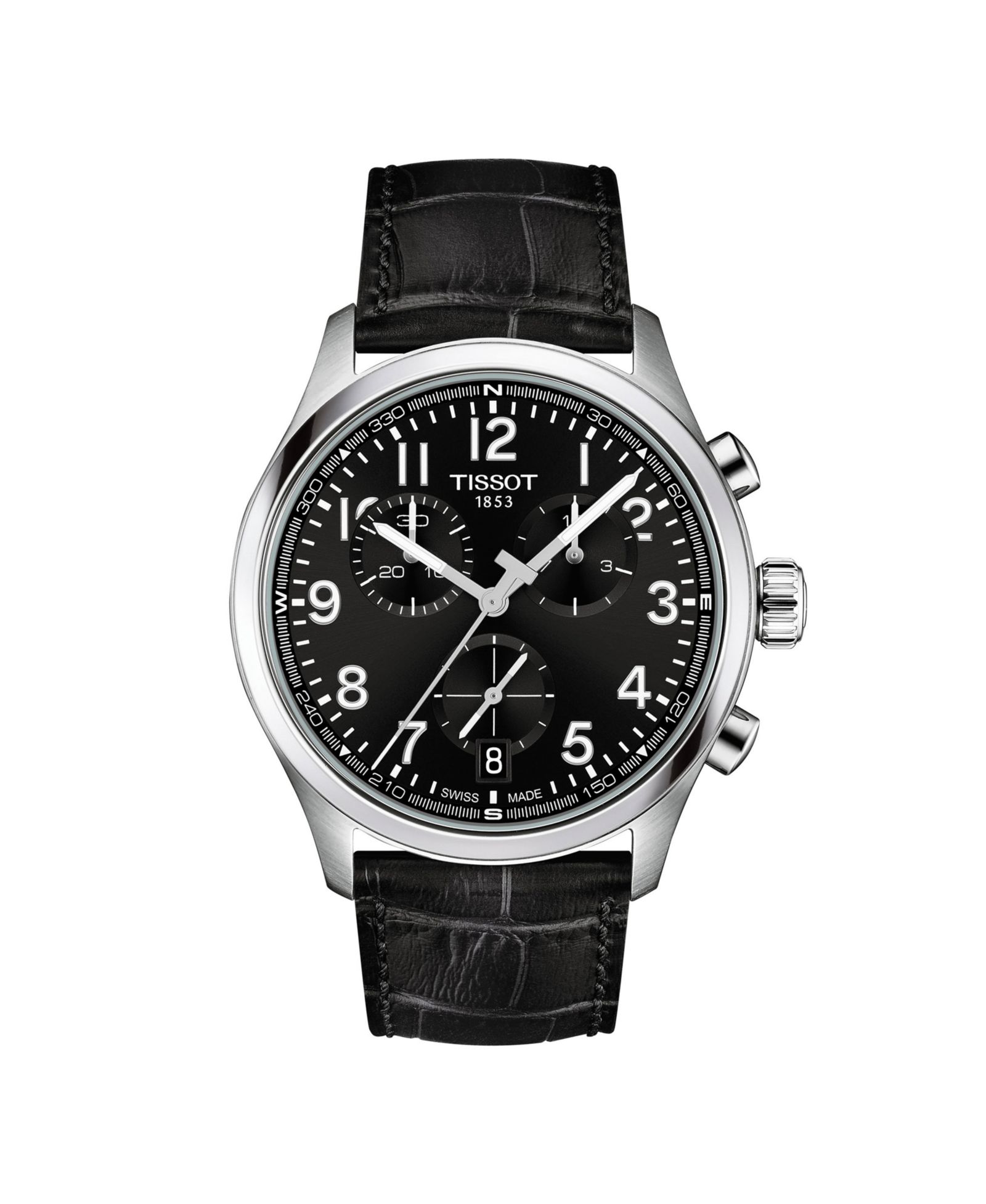Tissot Мужские круглые серебряные часы из нержавеющей стали 42mm