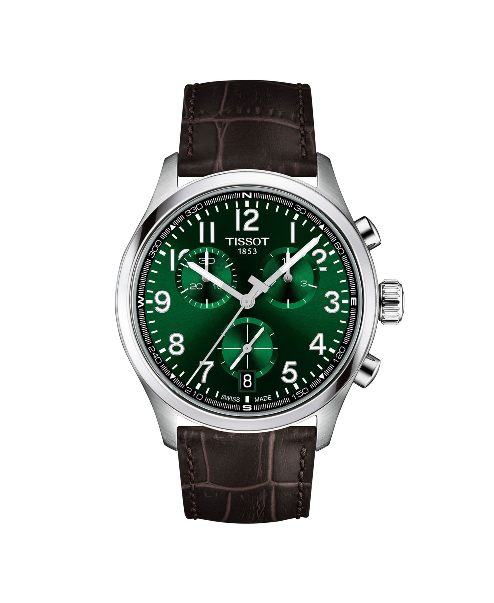 Tissot Мужские круглые серебряные часы из нержавеющей стали 42mm
