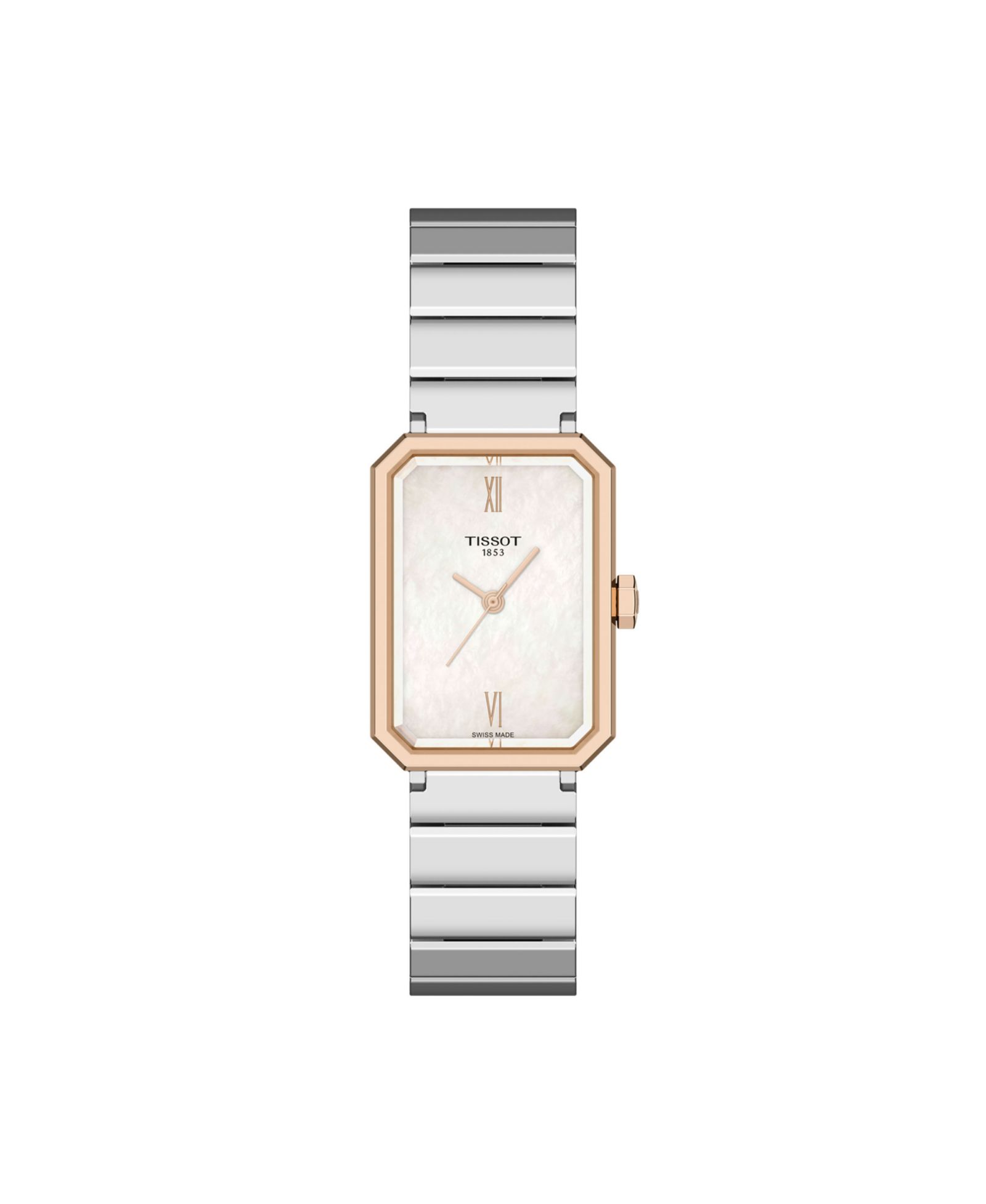 Часы Tissot Женские прямоугольные из серебристой нержавеющей стали 21.8mm