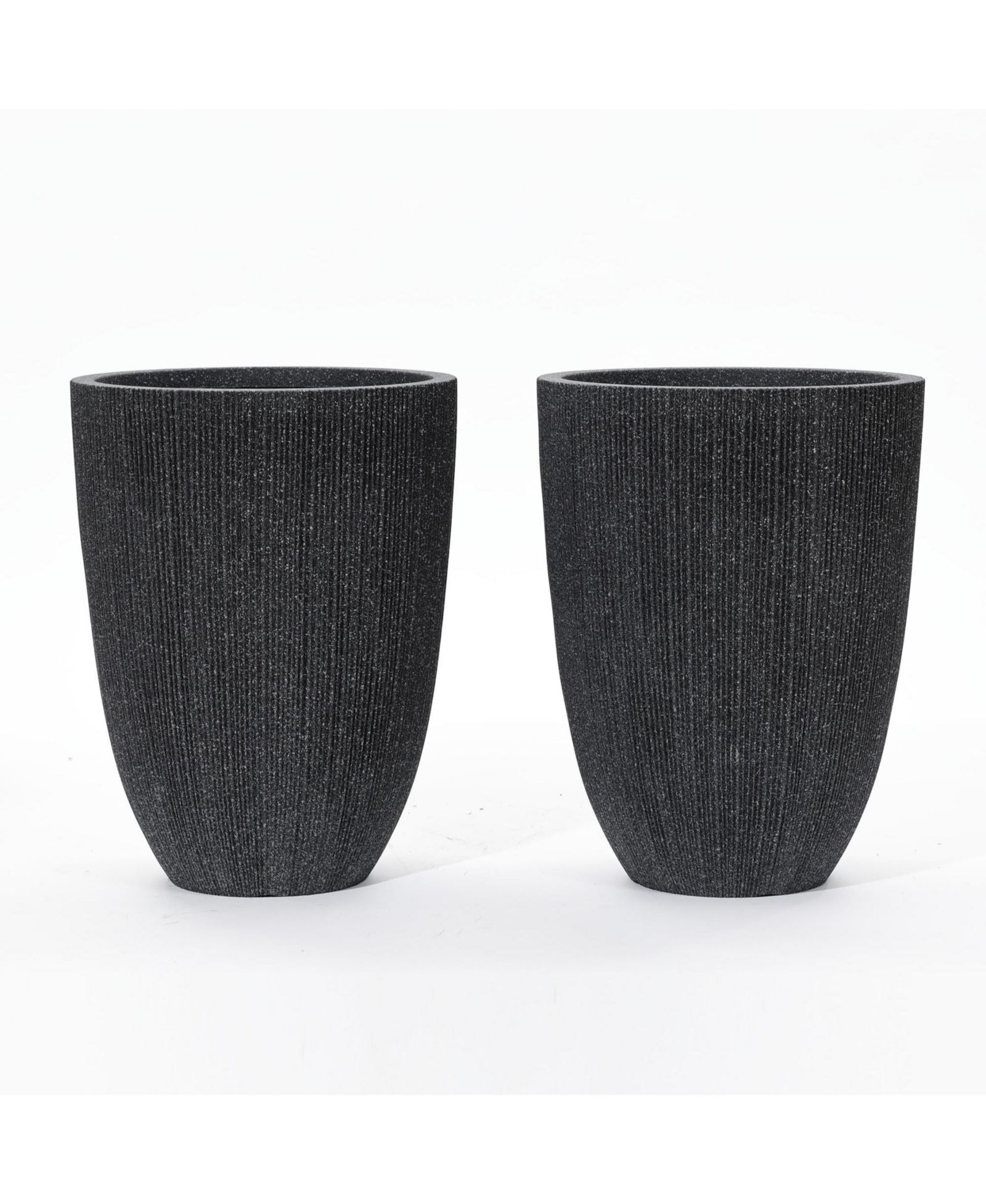 LuxenHome 2-Piece Tall Tapered Round Plastic Planters Set