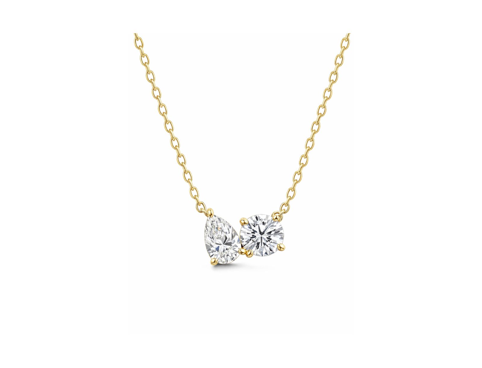 Подвеска Dloria Toi et Moi Moissanite in Gold Vermeil