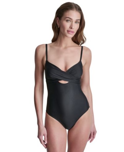 Женский слитный купальник DKNY Keyhole Twist Tummy Control