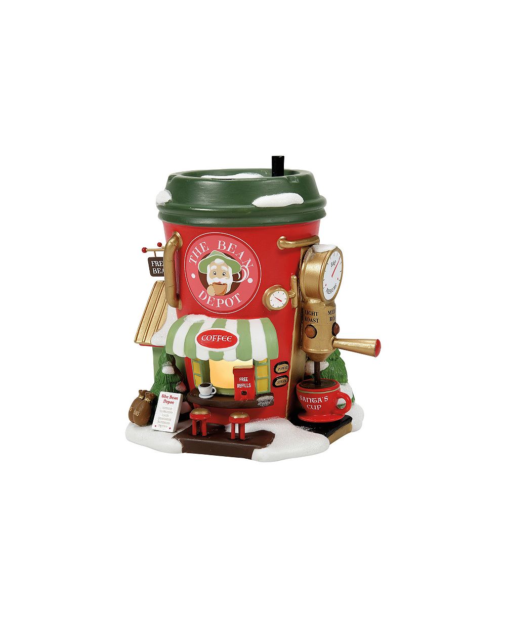 Декоративная фигурка Department 56 North Pole Village Bean Depot Espresso Co. со световыми эффектами