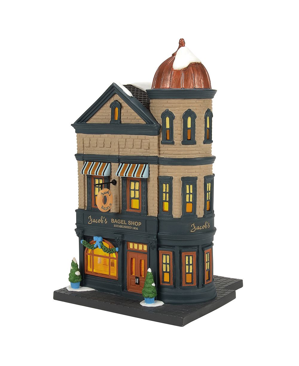 Department 56 рождественская фигурка домика с подсветкой Jacob's Bagels из серии Christmas in the City