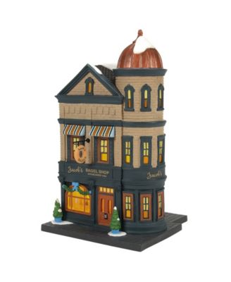Department 56 рождественская фигурка домика с подсветкой Jacob's Bagels из серии Christmas in the City