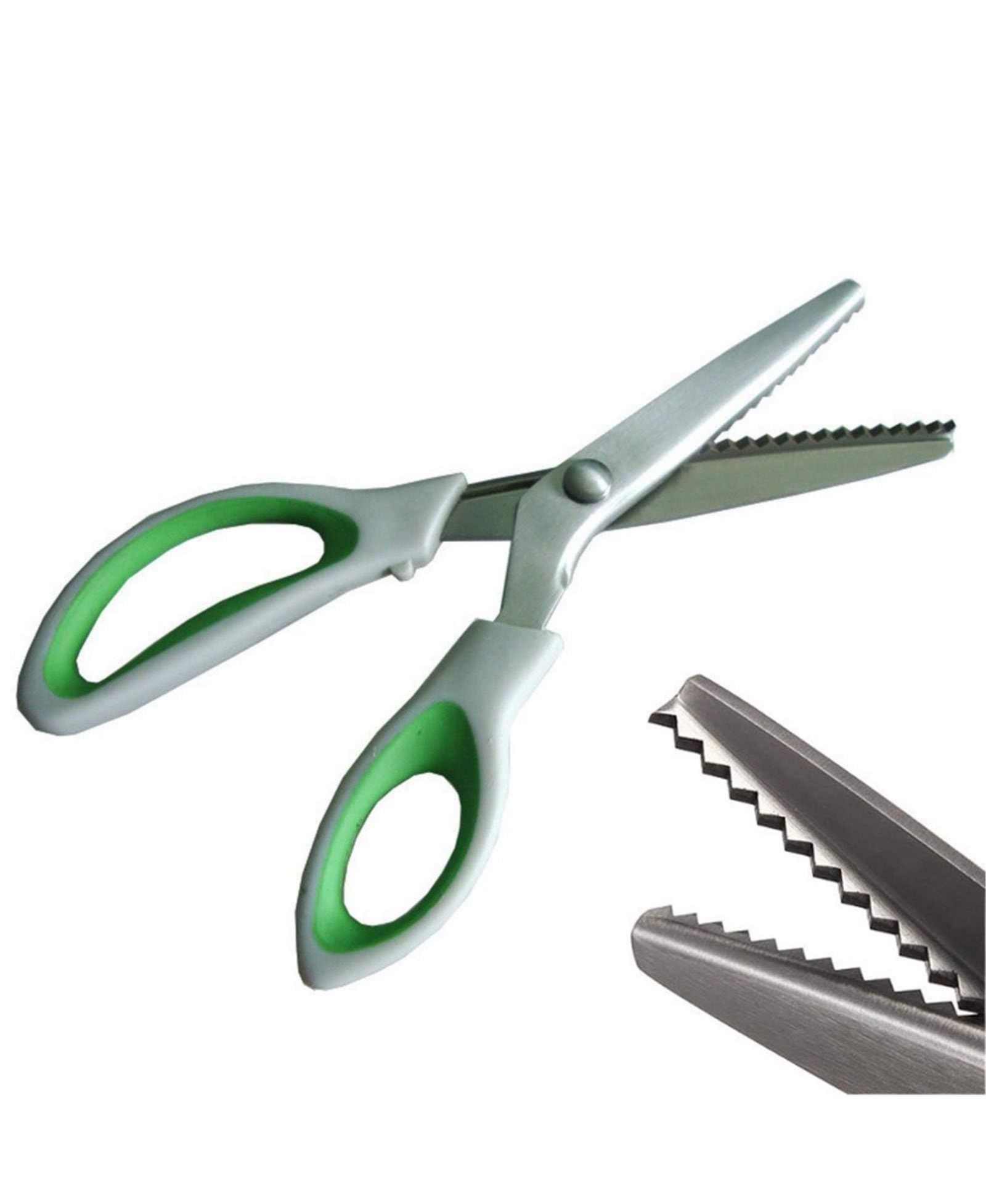 GNUADZ Pinking Shears Comfort Grips Zig Zag Cut Sewing Dressmaking Scissors