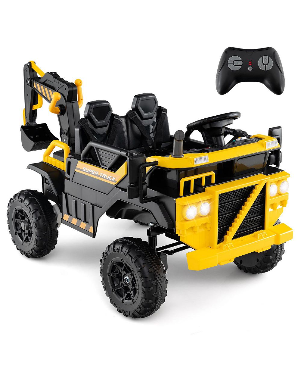 Детский экскаватор Slickblue 24V, 4WD 2-местный с пультом и ковшом