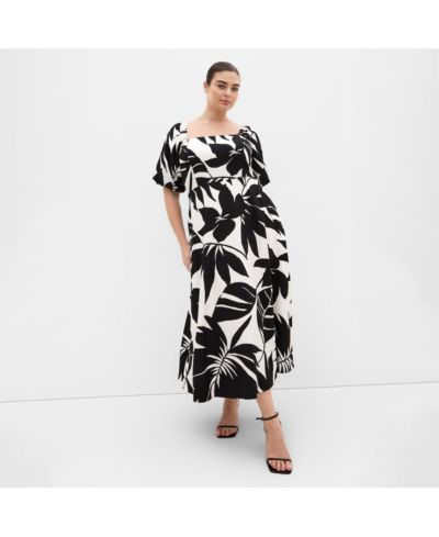 CITY CHIC Women's Plus Size Collins Oasis Print Belted Maxi Dress