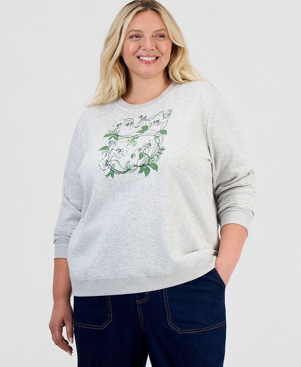 Женская флисовая толстовка Style & Co Plus Size с цветочным принтом