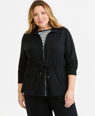 Style & Co Plus Size куртка из французского терри, Lux Ft Snap Completer