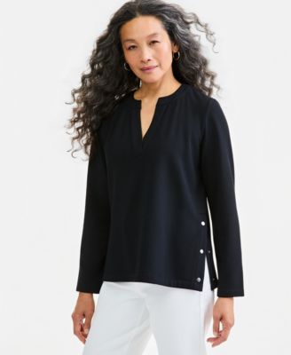 Женский флисовый топ Style & Co Luxlounge с круглым вырезом