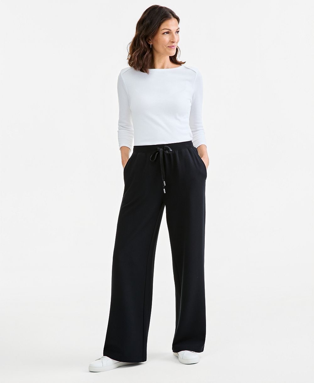 Style & Co Women's LuxLounge Fleece Wide-Leg Pull-On Pants, Macy's Exclusive