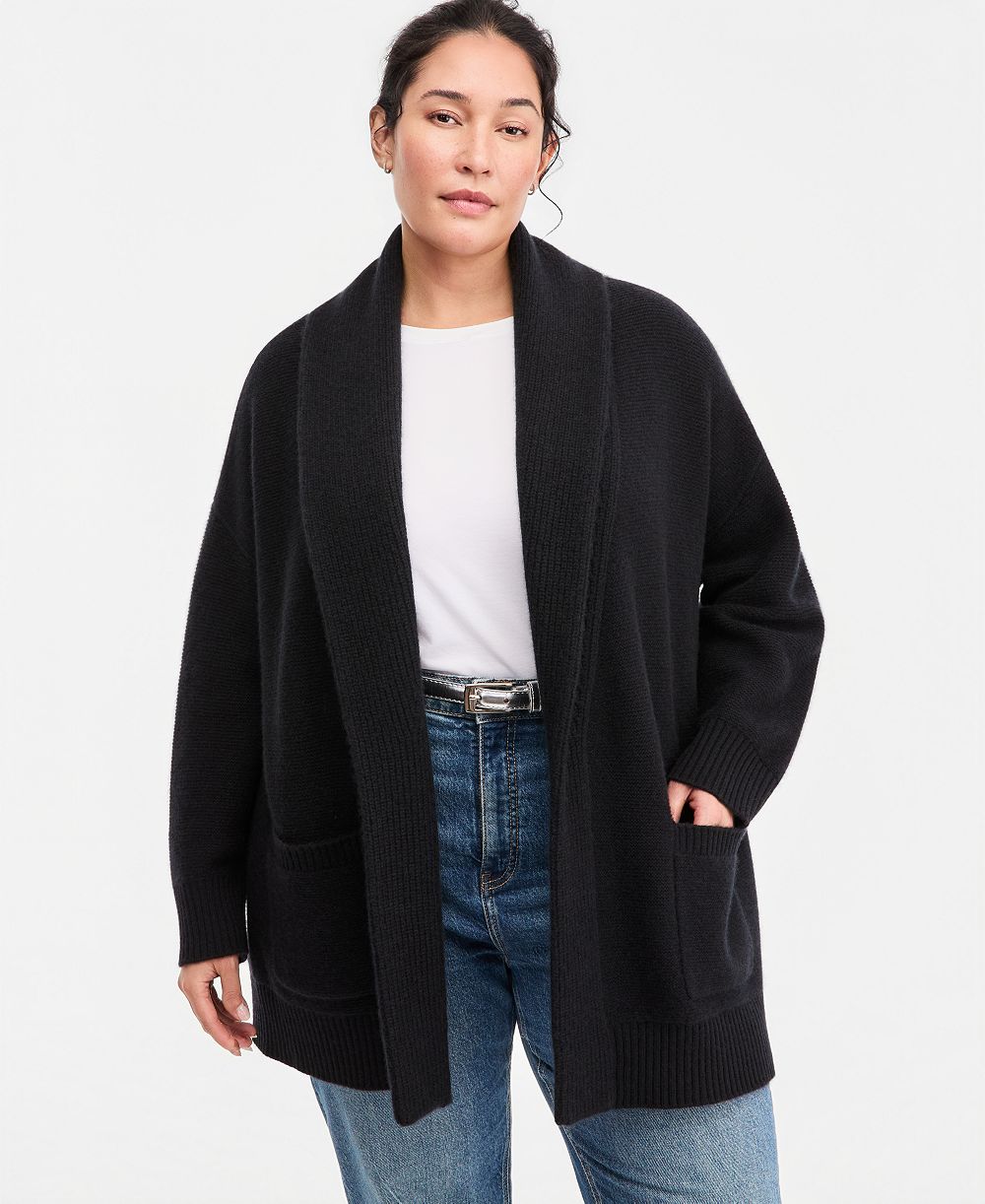 Charter Club Plus Size 100% Cashmere Shawl-Collar Cardigan, Macy's Exclusive