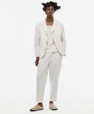 Mode of One Men's Relaxed-Fit Oxford Linen-Blend Pants, Macy's Exclusive