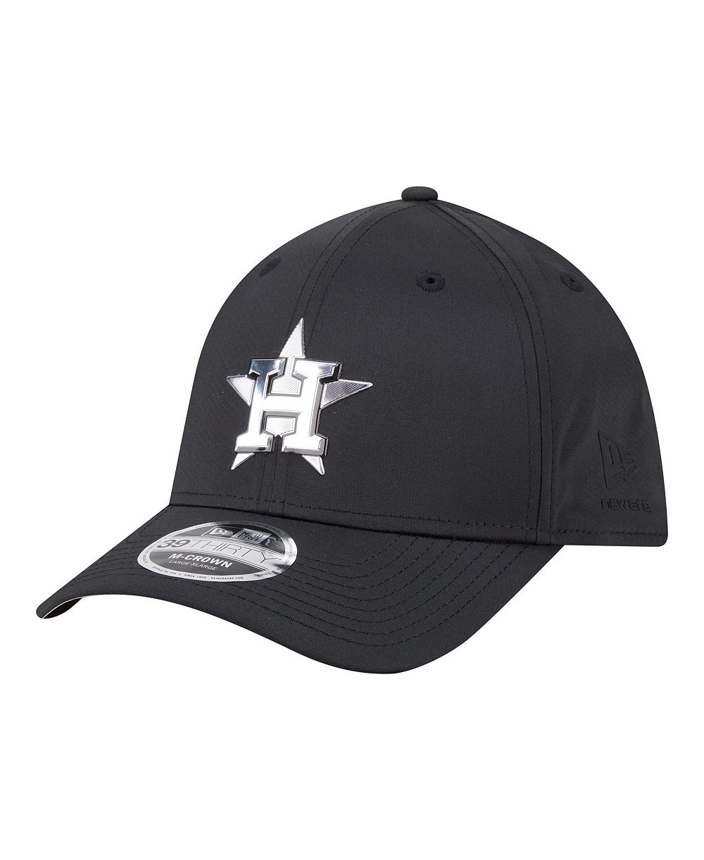 Мужская кепка New Era Black Houston Astros Metallic 39THIRTY M-Crown Flex