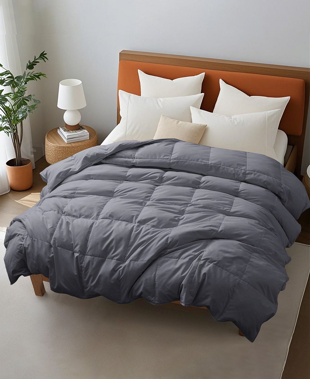 UNIKOME Premium Goose Feather Down Comforter, Twin