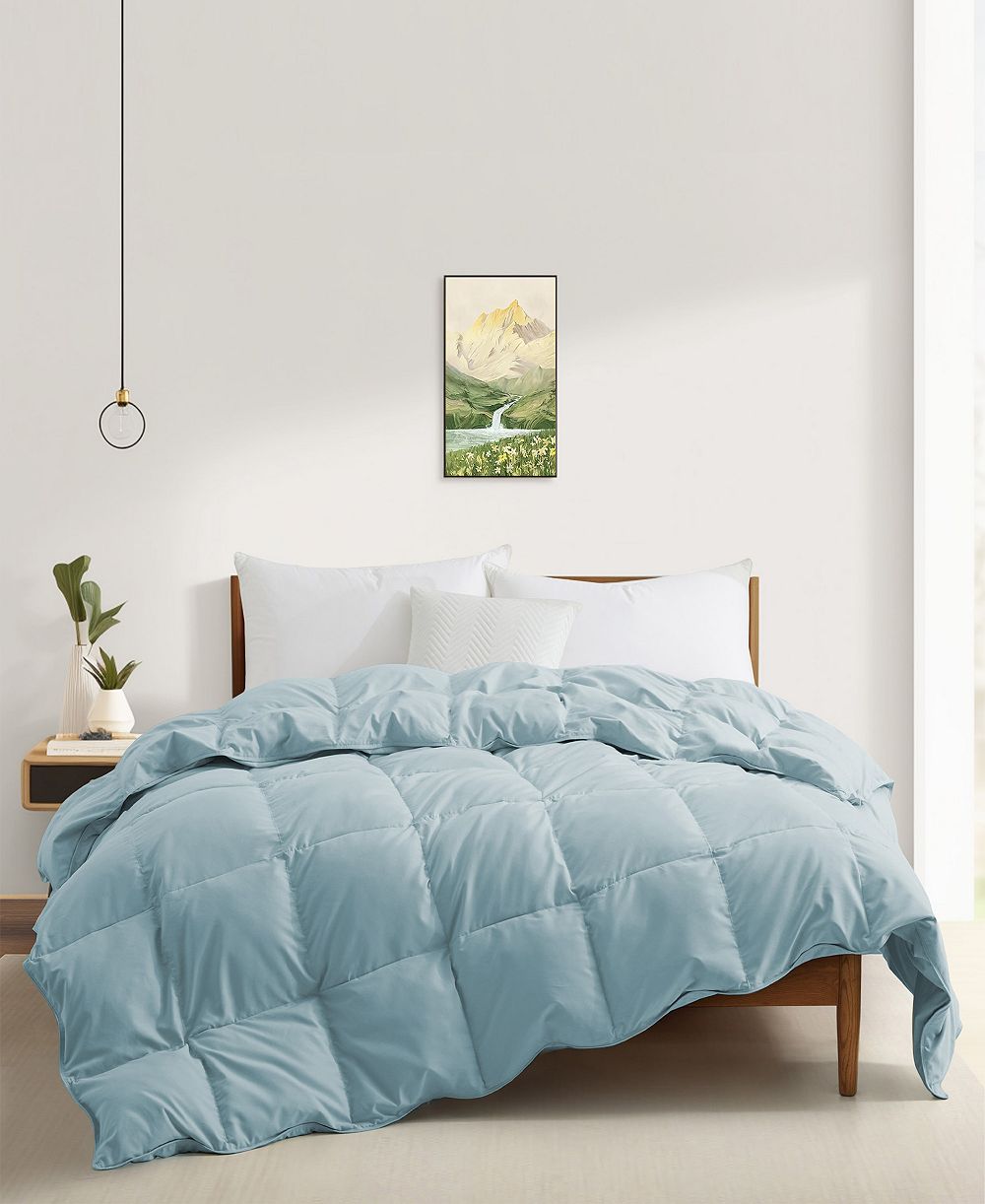 UNIKOME Lightweight Fluffy Goose Down Feather Duvet Insert, Twin