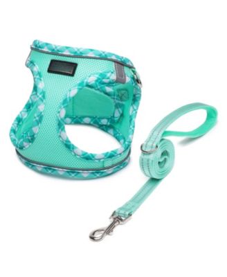 ARONKL Soft Mesh No-Choke Step-In Dog Cat Harness Leash Set Reflective Breathable for Small Pets