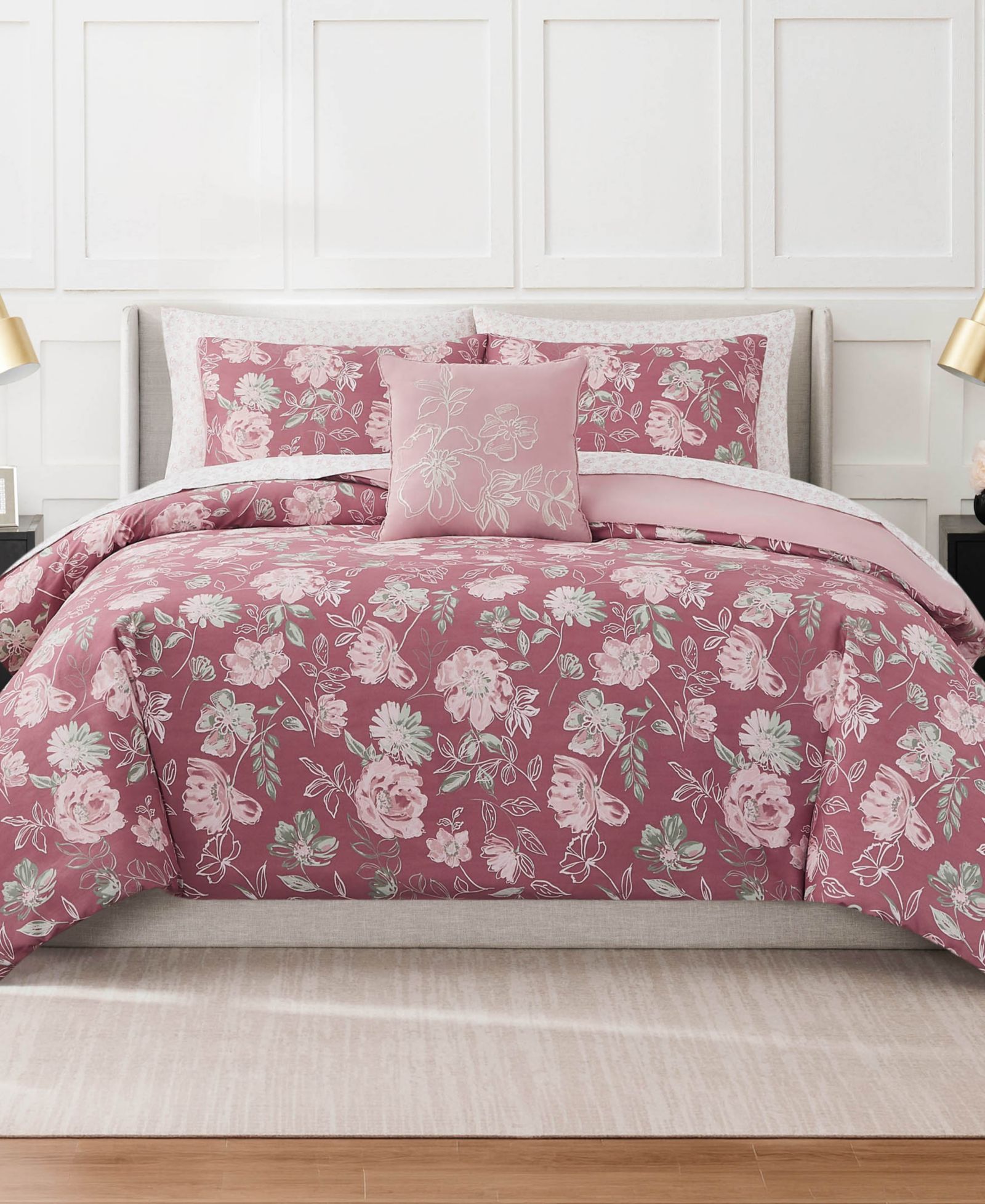 Nine West Shilo Floral Bed in a Bag 8-Piece Comforter Set, Queen