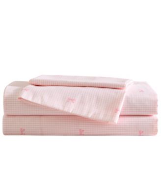 Laura Ashley Tiny Bows Microfiber 4-Piece Sheet Set, Full