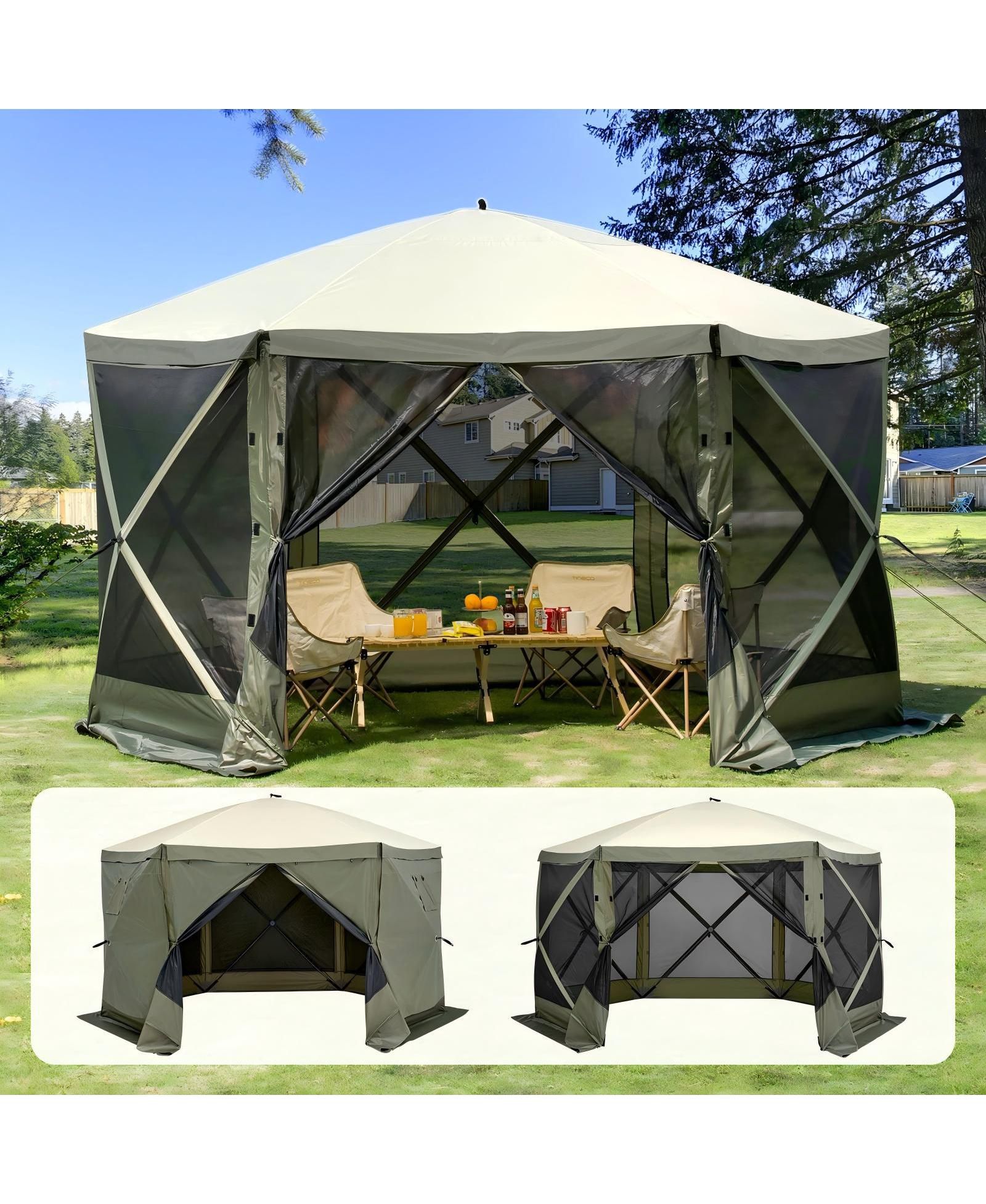 Раскладной шатер-павильон GOUUN 12 x 12 ft с 6 ветрозащитными полотнами