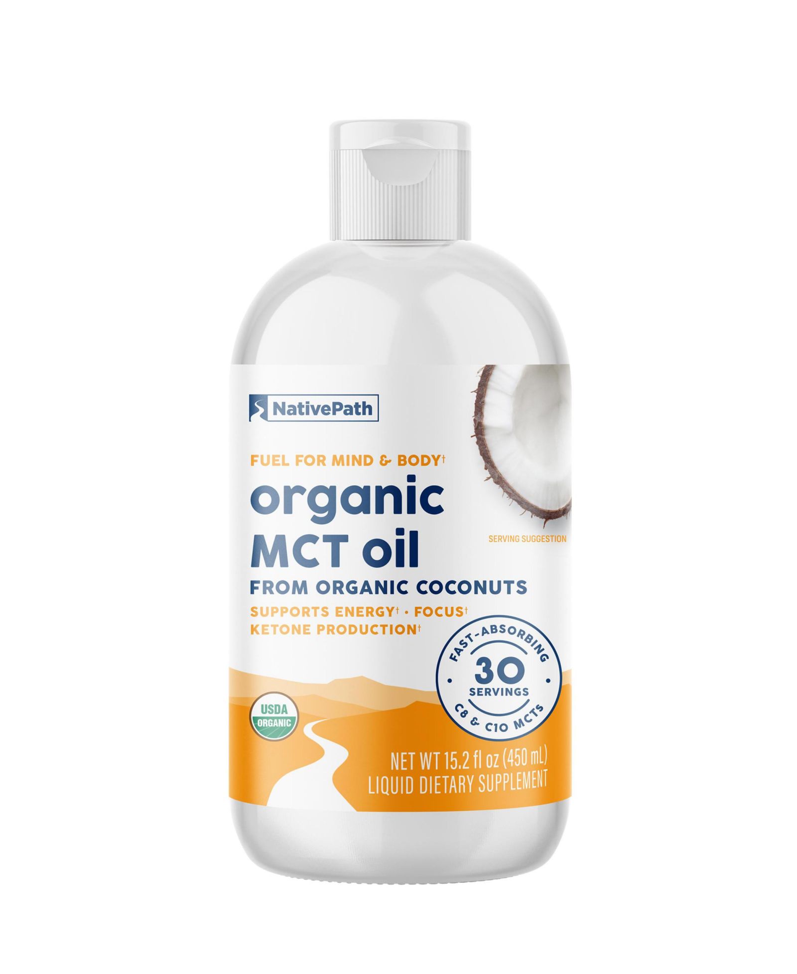 NativePath MCT Oil 30 порций Premium C8 и C10 из кокосов