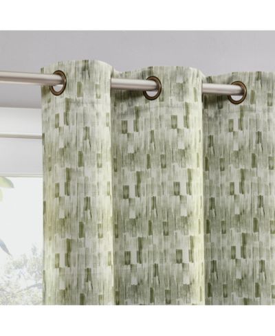 Парная штора Sun Zero Vernon Monochrome Brushstrokes Magnetic Closure Blackout Grommet