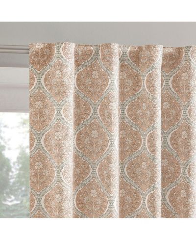Sun Zero Lanet Vintage Ogee Magnetic Closure  Blackout Back Tab Curtain Panel Pair
