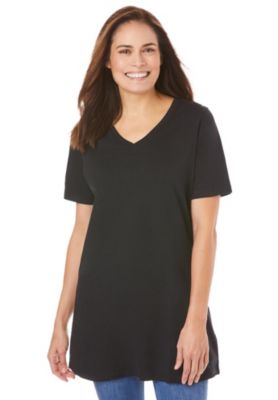 Женский туник-топ Woman Within Within Perfect Short-Sleeve V-Neck