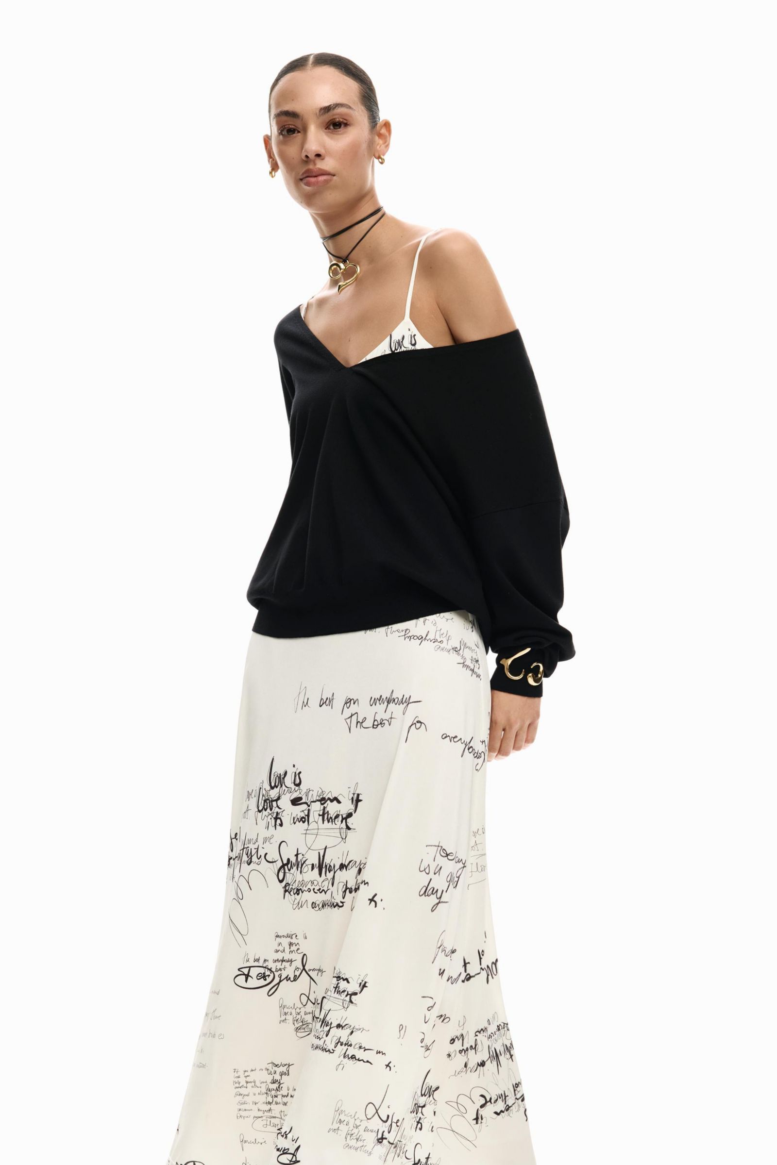 Desigual Женское длинное комбинированное платье