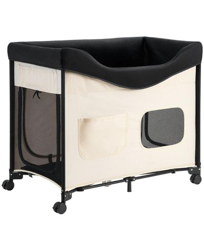 INOLAIT Elevated Lounge Foldable Bunk Pet Bed With Wheels
