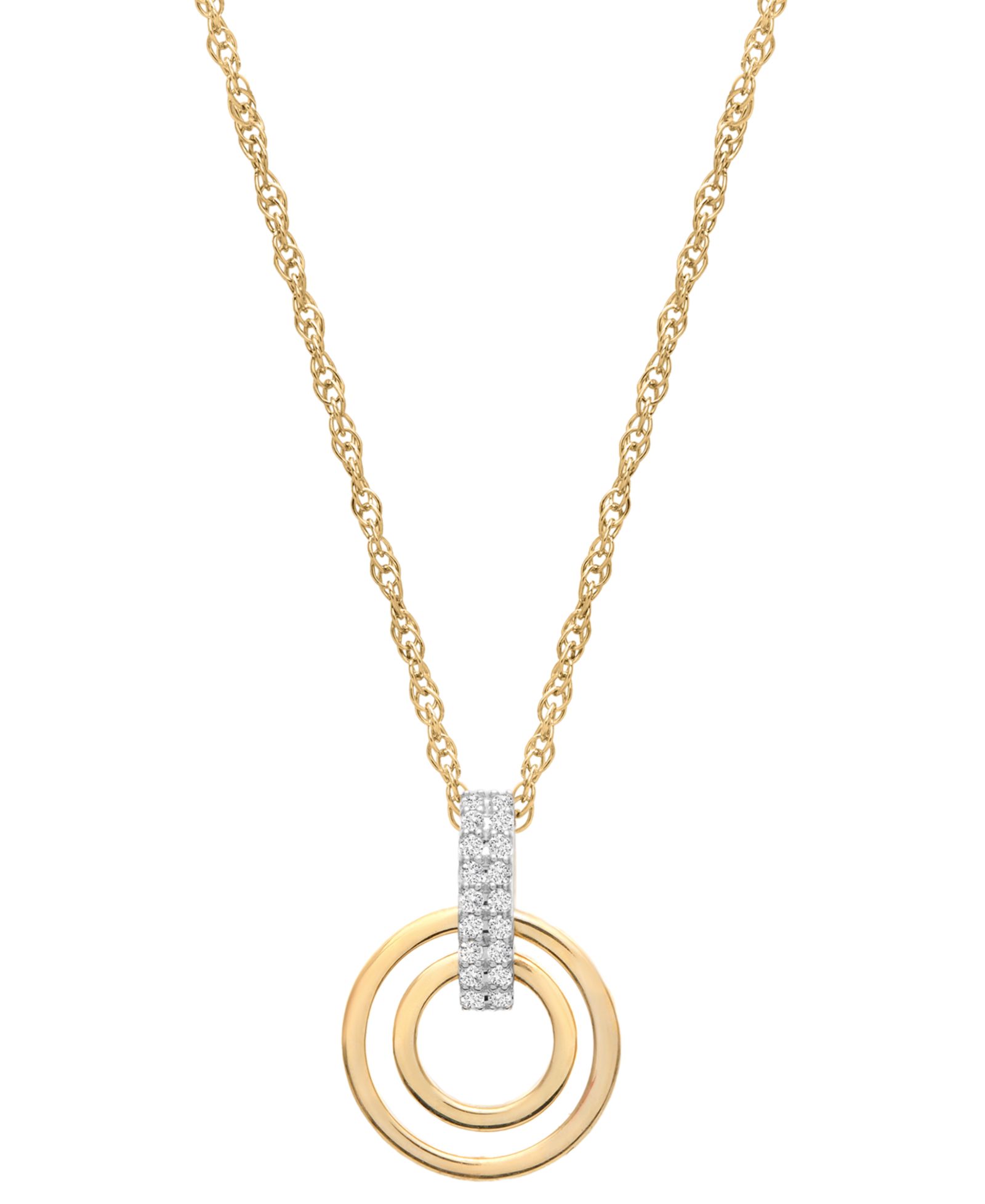 Подвеска Diamond Circle в 10k желтом золоте (1/10 ct. t.w.)