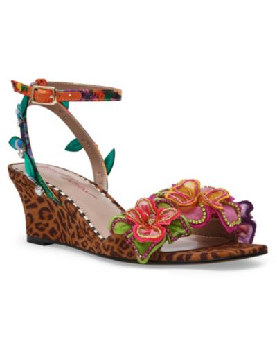 Betsey Johnson Women's Spenser Flower Wedge Sandals