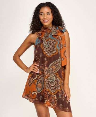 Детское короткое платье SENI & CADE Mock Neck Paisley Print