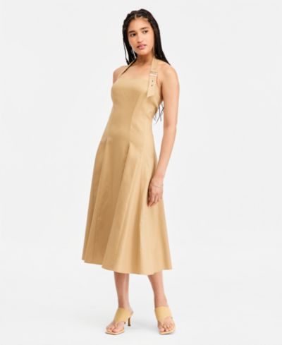 SENI & CADE Juniors' Buckle Halter-Strap Midi Dress