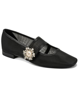 KARL LAGERFELD PARIS Women's Sabelle Mesh Mary Jane Ballet Flats