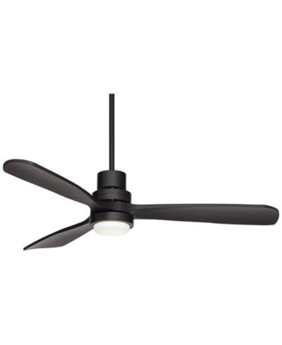 Casa Vieja Потолочный вентилятор Delta DC Modern 52" Indoor Outdoor 3 Blade CCT LED Light Remote Control Matte Black Finish