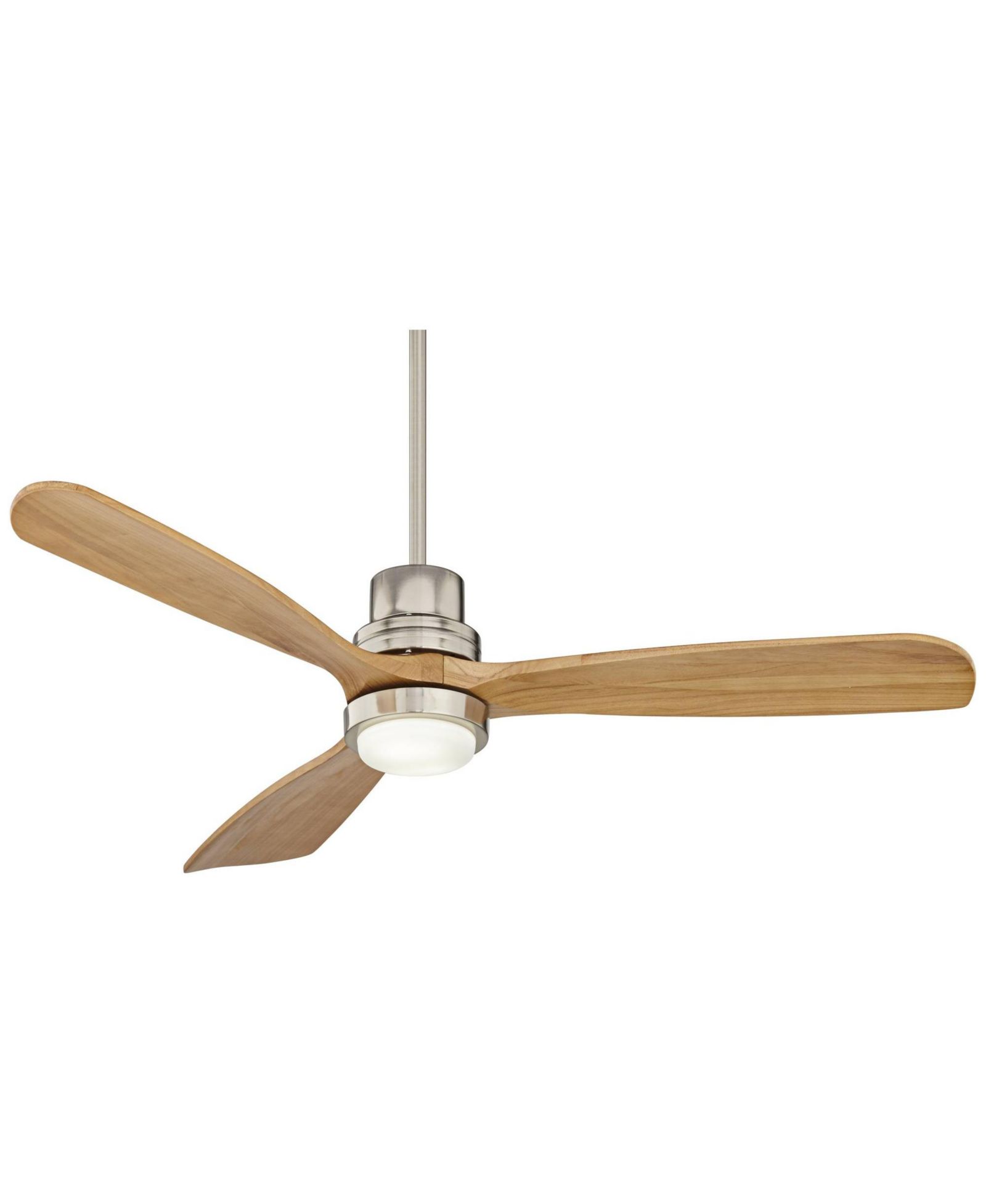 Потолочный вентилятор Casa Vieja 52" Delta-Wing DC Modern 3 Blade с LED Light Remote Control, Brushed Nickel Natural Solid Wood