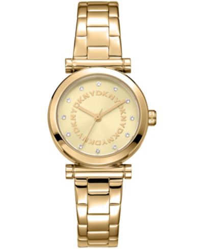 DKNY Women's Essentials Quartz Gold-Tone Stainless Steel Bracelet Watch 28mm