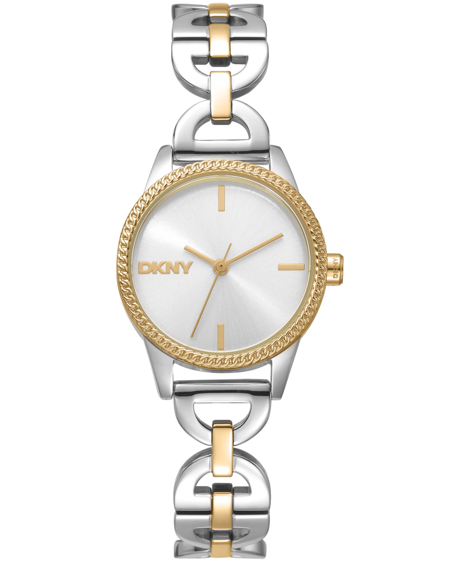 Женские наручные часы DKNY Open Link Quartz, двухцветные, из нержавеющей стали, 26mm