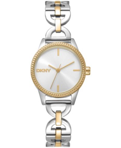 DKNY Women's Open Link Quartz Two-Tone Stainless Steel Bracelet Watch 26mm