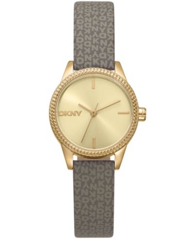 Женские кварцевые часы DKNY Milanese, светло-коричневый полиуретановый ремешок, 26mm