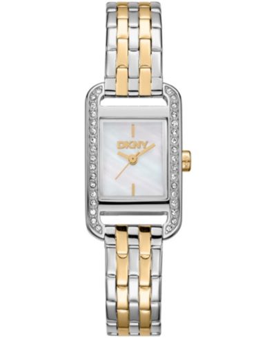 DKNY Женские наручные часы Signature Shape Quartz из двухцветной нержавеющей стали 20x33mm