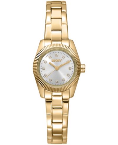 DKNY Женские мини-часы Quartz Gold-Tone Stainless Steel Bracelet 23mm