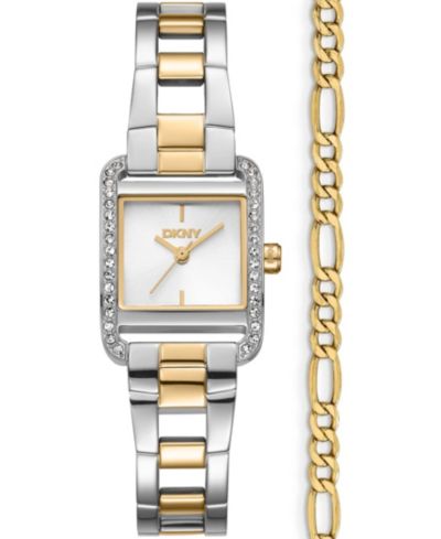 DKNY Женские часы Mini Quartz Two-Tone Stainless Steel Bracelet 23mm Gift Set