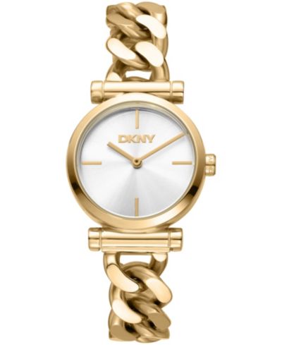 Женские наручные часы DKNY Open Link, золотистая нержавеющая сталь, браслет-цепочка, 28mm