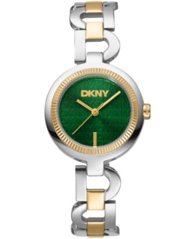 DKNY Women's Open Link Quartz Two-Tone Stainless Steel Bracelet Watch 28mm
