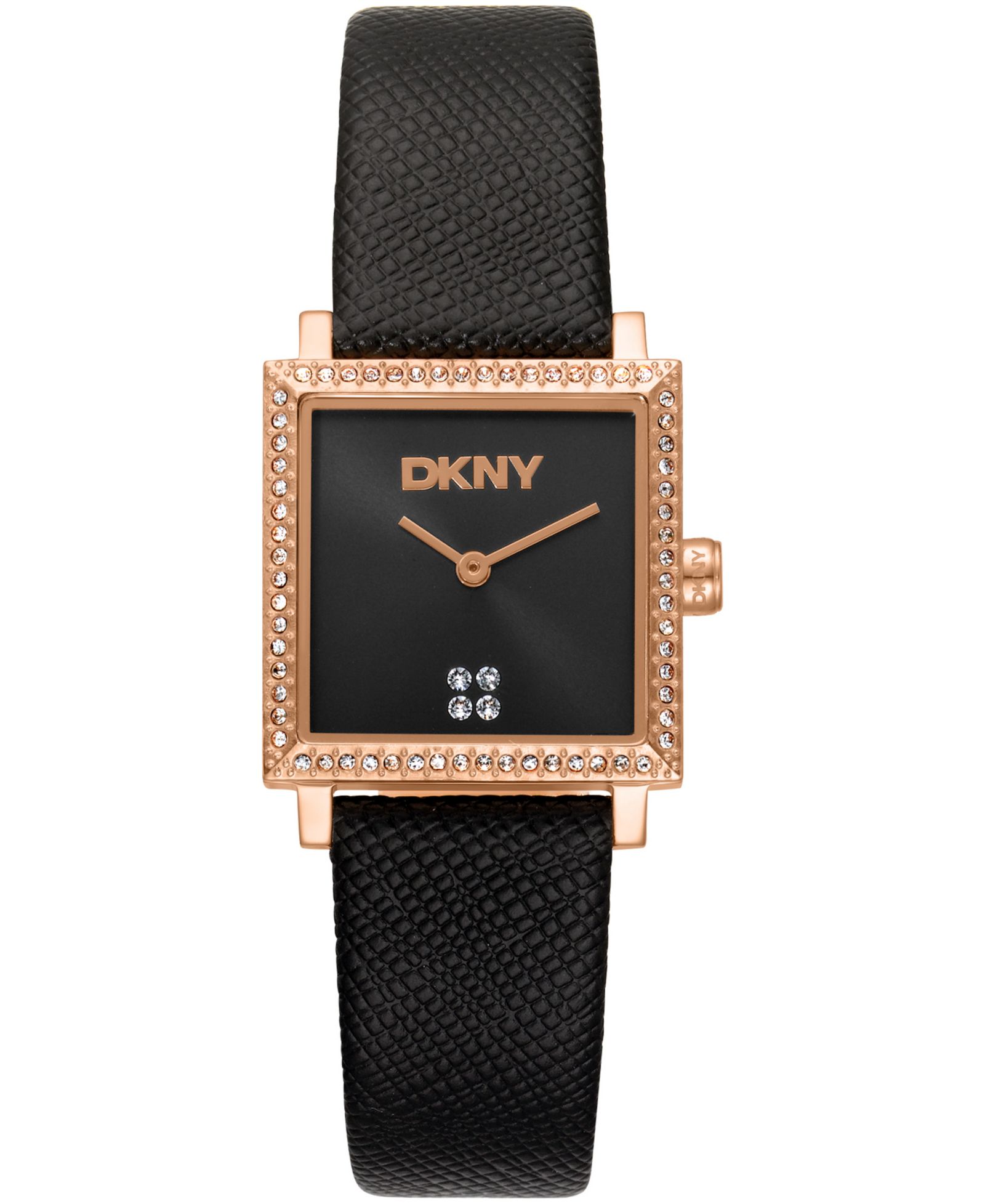 DKNY Женские часы Milanese Quartz Black Leather Strap 24x31mm