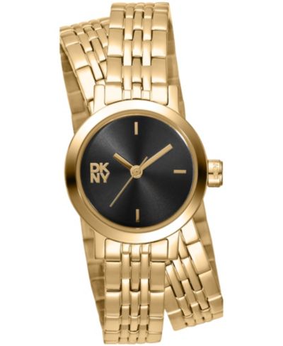 Женские часы DKNY Mini Quartz Gold-Tone Stainless Steel Double Bracelet 23mm